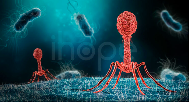 Cấu trúc của phage (thể thực khuẩn). (Ảnh: Gut Microbiota for Health)